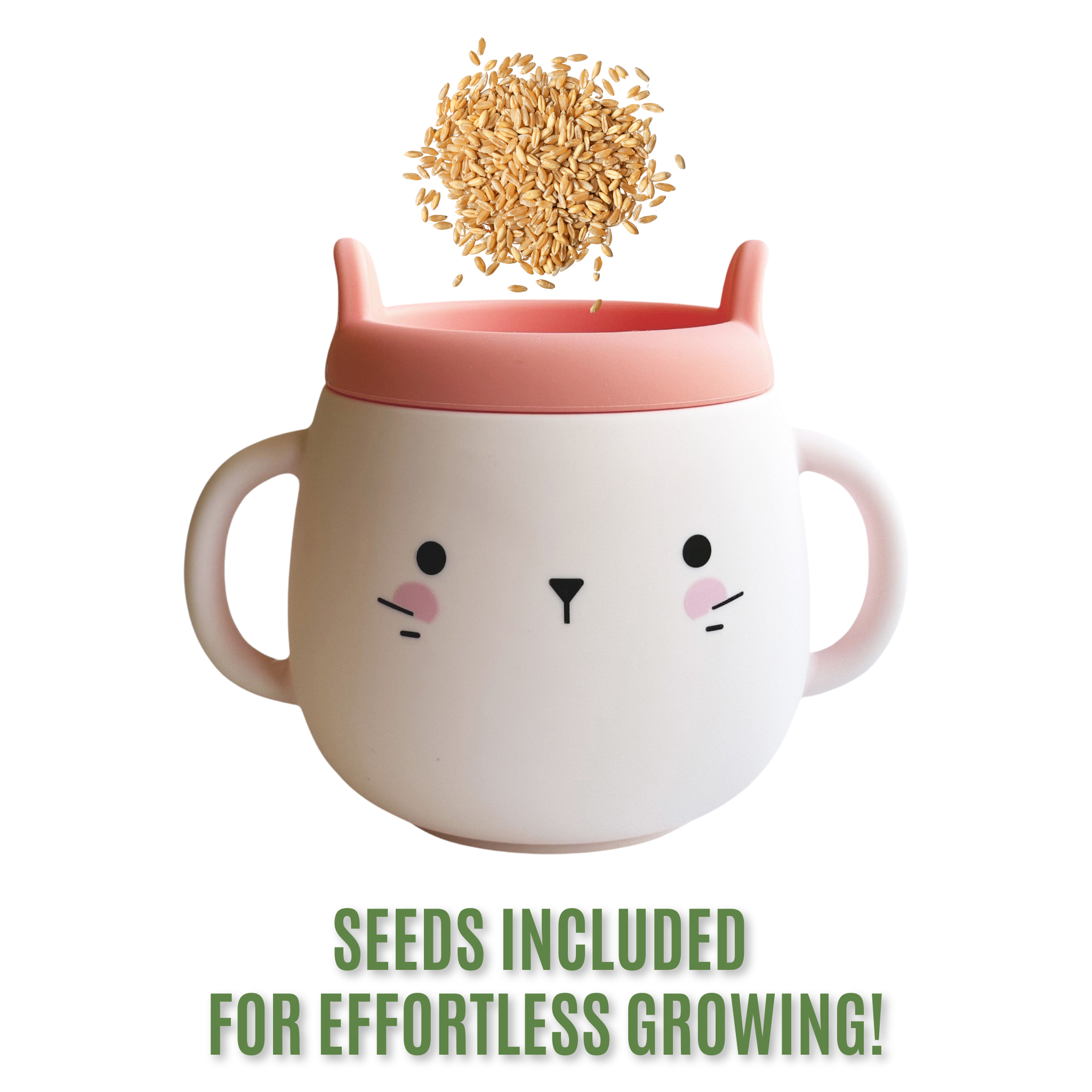 Reusable Hydroponic Cat Grass Mug – Pink