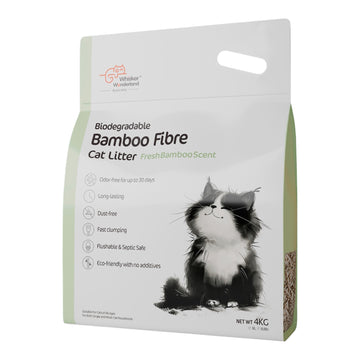 Biodegradable Bamboo Fibre Cat Litter – Fresh Bamboo Scent - 4KG